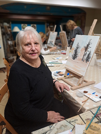 Maľba akrylom - zima